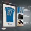 Sporticulture NFL American Football Detroit Lions - Aidan Hutchinson Jersey Print Framed Wall Art Picture Poster for Boys Bedroom and Man Cave Decor - Ready to Hang, Blue 27" x 39", Large view 4