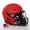 Riddell SpeedFlex Adult w/Black SF-2EG-II Facemask + US Helmet Flag Decal (Matte Scarlet Helmet, Small) - Green Gridiron view 1