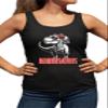 Large Black Women Fitted Mommasaurus Funny T-Rex Mom Mother's Day Sleeveless Tank Top T-Shirt view 2