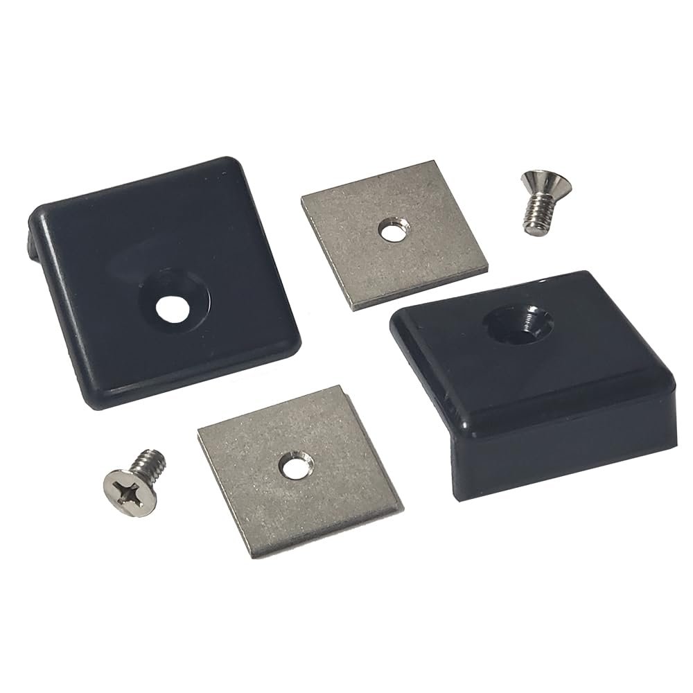 JCS Roll Control Anodized Aluminum Mounting Track End Cap and Stop, 1 Pair, Black