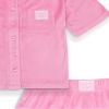 Calvin Klein Girls Sleeve Button-Down Shirt and Shorts Pajama Set, Sachet Pink, X-Large view 2