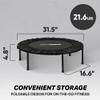 HolaHatha Foldable Mini Trampoline Fitness Rebounder for Home Gym Workouts with 5-Level Adjustable Handle, Heavy-Duty Steel Frame, Portable Design, and Supports up to 440 Pounds view 3