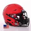 Riddell SpeedFlex Adult w/Black SF-2EG-II Facemask + US Helmet Flag Decal (Scarlet Helmet, Small) - Green Gridiron view 1