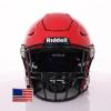 Riddell SpeedFlex Adult w/Black SF-2EG-II Facemask + US Helmet Flag Decal (Scarlet Helmet, Small) - Green Gridiron view 2