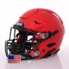 Riddell SpeedFlex Adult w/Black SF-2EG-II Facemask + US Helmet Flag Decal (Scarlet Helmet, Small) - Green Gridiron view 3