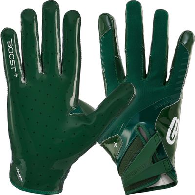 Grip Boost Football Gloves - Solid Stealth 6.0 Boost Plus Sticky Technology - Adult and Youth Football Gloves for Wide Receiver - Men's and Boys Sizes (Solid Green, Youth Large)
