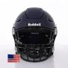 Riddell SpeedFlex Adult w/Black SF-2EG-II Facemask + US Helmet Flag Decal (Matte Navy Helmet, Small) - Green Gridiron view 2