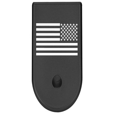 NDZ Performance Magazine Base Plate Finger Extension for Glock 26 27 33 39 Gen 1/2/3/4/5 in 9mm .40, .357, .45 Anodized Aluminum Laser Engraved, Made in The USA - US Battle Flag in Black
