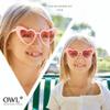 OWL Kids Heart Shaped Sunglasses, Girls Stylish Frames with Tinted and Clear Lenses, UV 400 Protection Polycarbonate Lens (Transparent Yellow) view 4