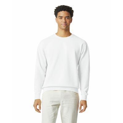 Comfort Colors Adult Lightweight Cotton Crewneck Sweatshirt, Style G1466, White, Large