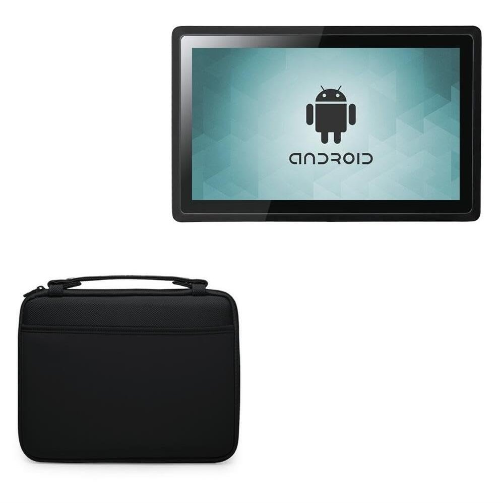 BoxWave Case Compatible with Geekland GK-TVR81 (8 in) - Hard Shell Briefcase, Slim Messenger Bag Briefcase Cover Side Pockets - Jet Black