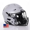 Riddell SpeedFlex Adult w/Black SF-2EG-II Facemask + US Helmet Flag Decal (Silver Helmet, Small) - Green Gridiron view 1