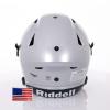 Riddell SpeedFlex Adult w/Black SF-2EG-II Facemask + US Helmet Flag Decal (Silver Helmet, Small) - Green Gridiron view 4