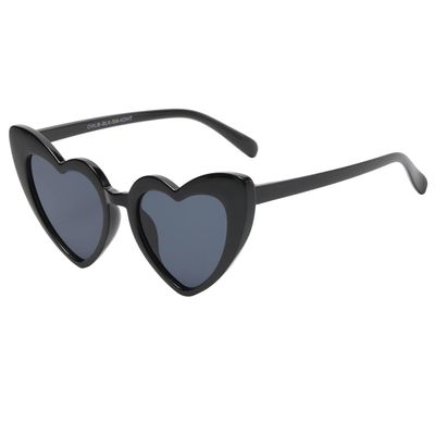 OWL Kids Heart Shaped Sunglasses, Girls Stylish Frames with Tinted and Clear Lenses, UV 400 Protection Polycarbonate Lens (Black Smoke)