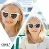 OWL Kids Heart Shaped Sunglasses, Girls Stylish Frames with Tinted and Clear Lenses, UV 400 Protection Polycarbonate Lens (Black Smoke) view 4