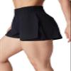 90 Degree by Reflex Womens 2 in 1 Shorts Lightweight Running Shorts with Inner Biker Short Pockets- Black - XL view 3