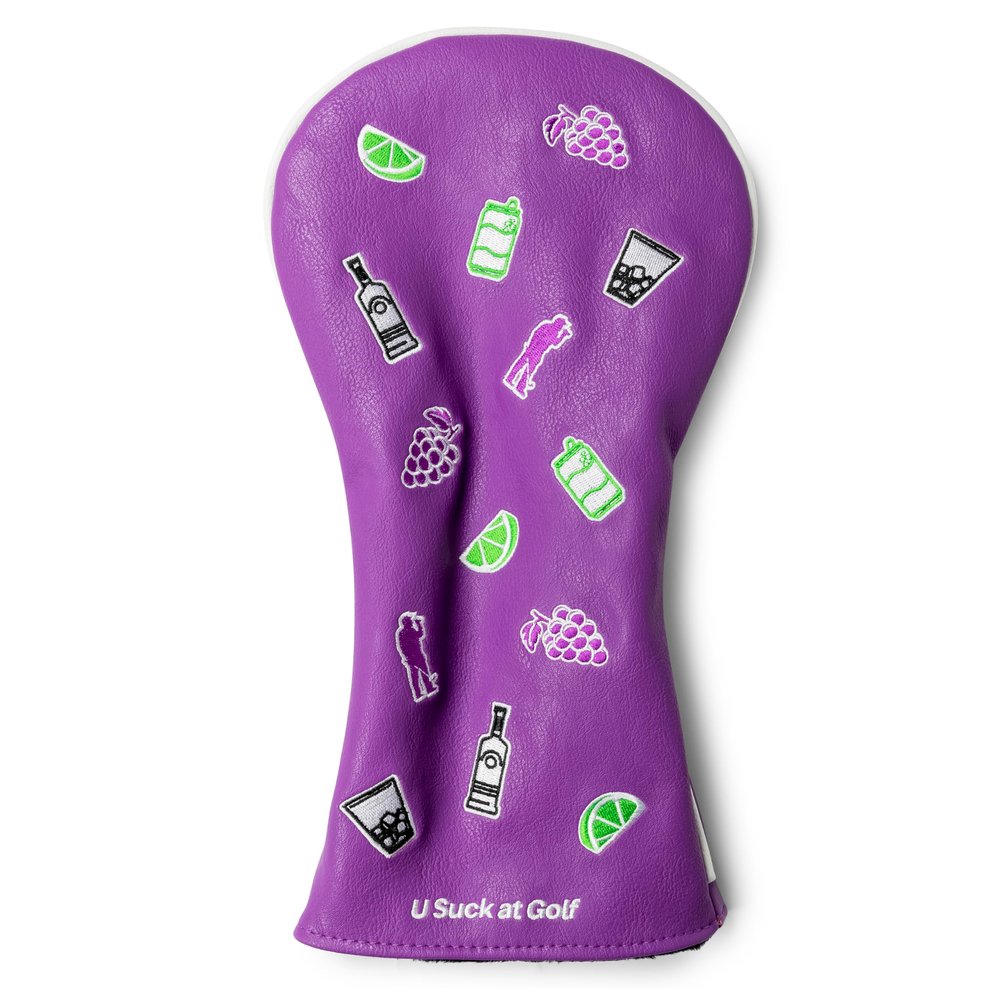 U SUCK AT GOLF Expertly Crafted Synthetic Leather Golf Head Cover - Ideal for Woods and Drivers - Tour Quality Golfing Accessories with Unique Designs - Perfect Christmas or Fathers Day Golfing Gift