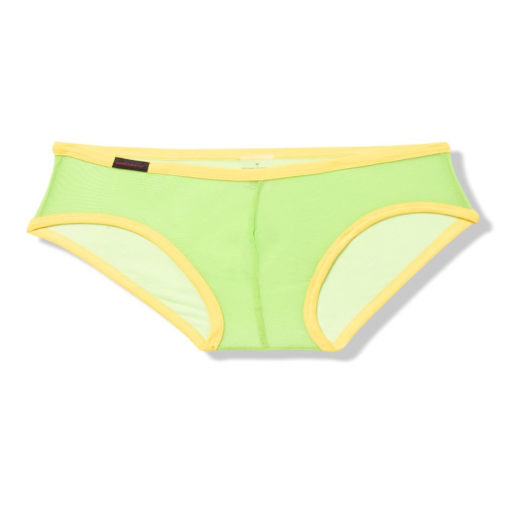 Jack Adams Sheer Bikini Brief, Lime/Yellow, M