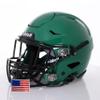 Riddell SpeedFlex Adult w/Black SF-2EG-II Facemask + US Helmet Flag Decal (Kelly Green Helmet, Small) - Green Gridiron view 3