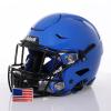 Riddell SpeedFlex Adult w/Black SF-2EG-II Facemask + US Helmet Flag Decal (Royal Blue Helmet, Small) - Green Gridiron view 3