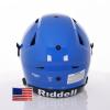 Riddell SpeedFlex Adult w/Black SF-2EG-II Facemask + US Helmet Flag Decal (Royal Blue Helmet, Small) - Green Gridiron view 4