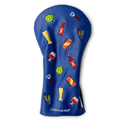 U SUCK AT GOLF Expertly Crafted Synthetic Leather Golf Head Cover - Ideal for Woods and Drivers - Tour Quality Golfing Accessories with Unique Designs - Perfect Christmas or Fathers Day Golfing Gift