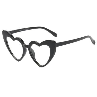 OWL Kids Heart Shaped Sunglasses, Girls Stylish Frames with Tinted and Clear Lenses, UV 400 Protection Polycarbonate Lens (Black Clear)