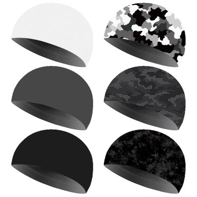 Boao 6 Pieces Cooling Skull Caps Helmet Hard Hat Liner Sweat Wicking Running Beanie Cycling for Men Women(Large,Retro Color)