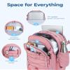 BAGSMART Carry On Backpack, 17.3 Inch Large Travel backpack Carry On Flight Approved, Personal Item Backpack Travel Bag With Shoe Bag, 27L Water Resistant Casual Daypack, Pink view 2