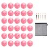 Bac-kitchen 30 Pack Plastic Golf Balls Practice Limited Flight Golf Training Ball Hollow Swing Practice with Mesh Drawstring Bag and Ball Tees for Backyard Driving Range or Outdoor (Pink 30) view 1
