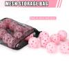 Bac-kitchen 30 Pack Plastic Golf Balls Practice Limited Flight Golf Training Ball Hollow Swing Practice with Mesh Drawstring Bag and Ball Tees for Backyard Driving Range or Outdoor (Pink 30) view 4