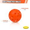 Bac-kitchen 30 Pack Plastic Golf Balls Practice Limited Flight Golf Training Ball Hollow Swing Practice with Mesh Drawstring Bag and Ball Tees for Backyard Driving Range or Outdoor (Orange 30) view 3