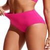 CRZ YOGA Womens High Waisted Bikini Bottom Tummy Control Bathing Suit Swimsuit Full Coverage Swim Briefs Granita Pink Medium view 4