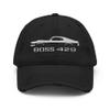 1969 Boss 429 Stang Rare Muscle Car Owners Drivers Custom Embroidered Distressed Dad Hat Black view 1