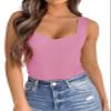 PINKMSTYLE Womens Sleeveless Square V-Neck Tops Tight Shirts Casual Summer Tank Tops Pirouette Large view 3