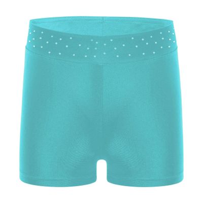 Freebily Girls Boy-Cut Slim Fit Yoga Cheer Volleyball Hot Shorts Low Rise Gymnastics Dance Running Booty Bottom Undershort Blue Green C 8 Years