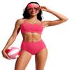 CRZ YOGA Womens High Waisted Bikini Bottom Tummy Control Bathing Suit Swimsuit Full Coverage Swim Briefs Magenta Small view 3