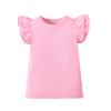 ZFZDRen 12M-7Y Toddler Baby Girls T Shirt Solid Color Blouse Ruffle Top Cotton Casual Tees Plain Shirt (5-6 Years, C048) view 4