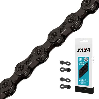 TAYA e-DECA-101 10-Speed Bike Chain, 136 Links, Titanium Black, Durable and Smooth Shifting, for E-Bike, Gravel and MTB