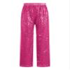 Agoky Kids Girls Sparkly Sequins Dance Pants Wide Leg Bell Bottoms Flared Trousers Hip Hop Jazz Disco Performance Costume Hot Pink D 6 Years view 1