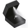 LED Ring Earring Box for Proposal, Wedding, Engagement Luxury Jewelry Gift Box with LED Light, Jewellry Display Box (Black) view 1