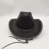 staol Diamond-Studded Cowboy Hat Bejeweled Disco Hat for Girl Boys Cowgirl Hat for Carnivals Music Festival Black, 1-5 view 4