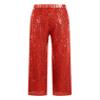 Agoky Kids Girls Sparkly Sequins Dance Pants Wide Leg Bell Bottoms Flared Trousers Hip Hop Jazz Disco Performance Costume Red D 16 Years view 2