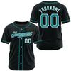 NineFit Basics Custom Aqua White Stripes Baseball Jersey, Personalized Stitched Printed Team Name Number Logo Baseball Shirt for Men Youth Women view 1