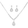 ElegGlo Bride Crystal Necklace Earrings Set, Rhinestone Choker Necklace Prom Costume Jewelry Bridal Wedding Jewelry Set for Women and Girls(3 piece set view 1