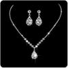 ElegGlo Bride Crystal Necklace Earrings Set, Rhinestone Choker Necklace Prom Costume Jewelry Bridal Wedding Jewelry Set for Women and Girls(3 piece set view 2