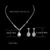 ElegGlo Bride Crystal Necklace Earrings Set, Rhinestone Choker Necklace Prom Costume Jewelry Bridal Wedding Jewelry Set for Women and Girls(3 piece set view 3