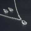 ElegGlo Bride Crystal Necklace Earrings Set, Rhinestone Choker Necklace Prom Costume Jewelry Bridal Wedding Jewelry Set for Women and Girls(3 piece set view 4