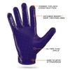 Grip Boost Football Gloves - Solid Stealth 6.0 Boost Plus Sticky Technology - Adult and Youth Football Gloves for Wide Receiver - Men's and Boys Sizes (Solid Purple, Small) view 3