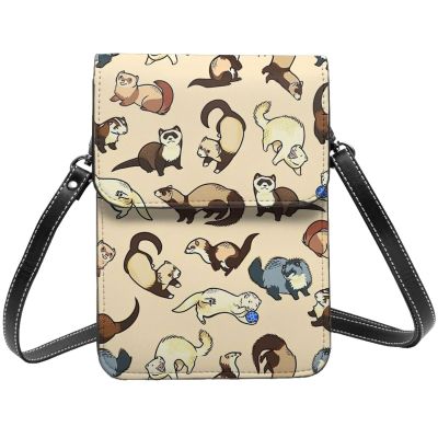 XULLZH Hairy Ferret Print Fashion Small Crossbody Bags Cell Phone Purse With Credit Card Slots Women Wallet